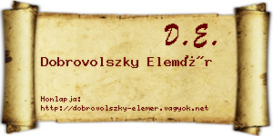 Dobrovolszky Elemér névjegykártya