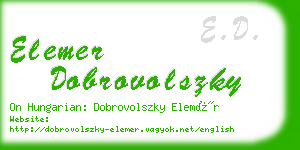 elemer dobrovolszky business card